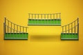 Green Bridge Parts Fitting Each Other. Building Bridges Concept. 3D Illustration