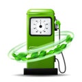 Green bright Gas station pump with fuel nozzle of petrol pump. Biofuel concept Royalty Free Stock Photo