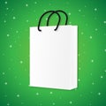 Green bright white shopping bag, isolated, vector illustration Royalty Free Stock Photo