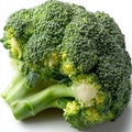 Green broccoli florets with a fresh, crisp texture are beautifully displayed on a white background Royalty Free Stock Photo