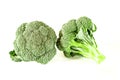 Green broccoli lies on a white background Royalty Free Stock Photo