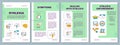 Green brochure template with dyslexia thin line icons