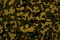 Green, brow, black military camouflage pattern texture background illustration Royalty Free Stock Photo