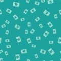Green Browser incognito window icon isolated seamless pattern on green background. Vector