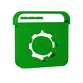 Green Browser setting icon isolated on transparent background. Adjusting, service, maintenance, repair, fixing.