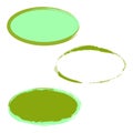 Green brush ovals. Hand drawn line element. Circular frame. Vector illustration. Stock image. Royalty Free Stock Photo