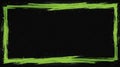 green brush stokes border frame on black backgro ai generated Royalty Free Stock Photo