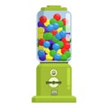 Green bubblegum machine icon cartoon vector. Slot equipment