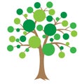 Green bubbles communication tree, vector illustration