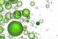 Green bubbles is isolated over a white background Royalty Free Stock Photo