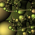 Green bubbles fractal, abstract background Royalty Free Stock Photo