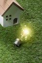 Green building house and energy saving concept Royalty Free Stock Photo