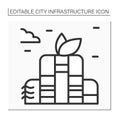 Green building line icon Royalty Free Stock Photo