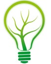Green bulb lamp with tree