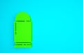 Green Bullet icon isolated on blue background. Minimalism concept. 3d illustration 3D render