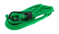 Green bungee cords on a white background
