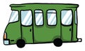 Green bus, illustration, vector Royalty Free Stock Photo