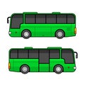 Green Bus Template Set on White Background. Vector Royalty Free Stock Photo