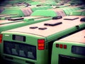 Green Buses Royalty Free Stock Photo