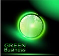 Green Business Background Vector_Green Globe with Radient