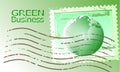 Green Business Background Vector_Postage Stamp