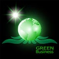 Green Business Background Vector green world green bright wings background Royalty Free Stock Photo