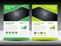 Green business brochure flyer design layout template in A4 size Royalty Free Stock Photo