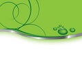 Green business card - waterdrops Royalty Free Stock Photo