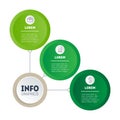 Green Business concept with three options, parts, steps or 3 processes. Timeline or infographics of development and growth of the Royalty Free Stock Photo