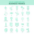 25 Green Business Finance Icon set Royalty Free Stock Photo