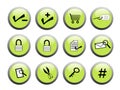 Green business icon buttons