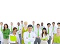 Green Business Meeting on White Background Royalty Free Stock Photo