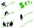 Green Business Profits Going Up Royalty Free Stock Photo