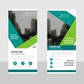 Green Business Roll Up Banner flat design template ,Abstract Geometric banner template Vector illustration set Royalty Free Stock Photo