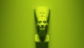 Green Bust of Nefertiti Egyptian Queen Goddess with Bright Vibrant Vivid Green Background