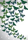 Green butterflies. Abstract background. Royalty Free Stock Photo