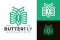 Green butterfly logo design vector symbol icon illustration Royalty Free Stock Photo