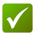 Green Button: Check mark or agreement sign