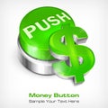 Green button with dollar Royalty Free Stock Photo