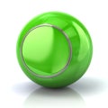 Green button with metal borde 3d illustration Royalty Free Stock Photo