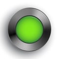 Green Button Metal Texture Realistic Shadow