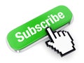 Green button Subscribe and hand cursor