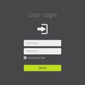 Green button user login page