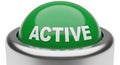 A green button with the word active written on it in white letters Royalty Free Stock Photo