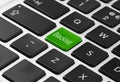 Green button with word Blacklist on computer keyboard, closeup