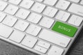Green button with word Bonus on computer keyboard, closeup Royalty Free Stock Photo