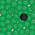 Green Buttons With One Odd Black One Background