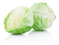 Green cabbage isolated on white background Royalty Free Stock Photo