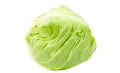 Green cabbage isolated on white background, fresh iceberg lettuce Royalty Free Stock Photo