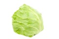 Green cabbage isolated on white background, fresh iceberg lettuce Royalty Free Stock Photo